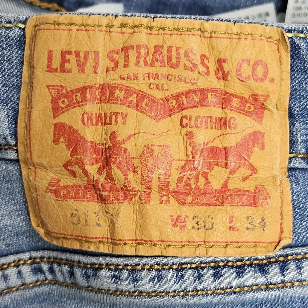 Levi's 511 Men Jeans 36X34 Blue Denim Straight Fit 29